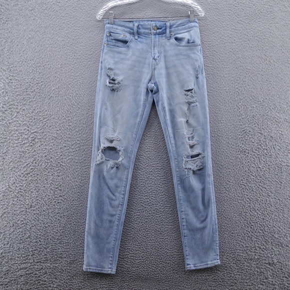 American Eagle Athletic Skinny Jeans 28x32* Blue Mens Low Rise Light Wash - Picture 1 of 14